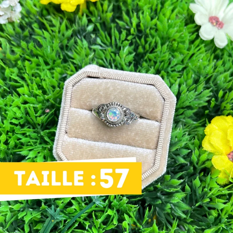 925 Silber äthiopischer Opalring #13