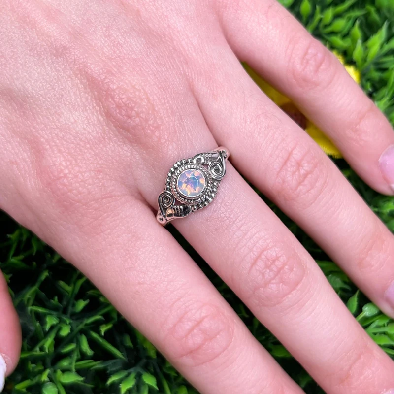 925 Silber äthiopischer Opalring #13