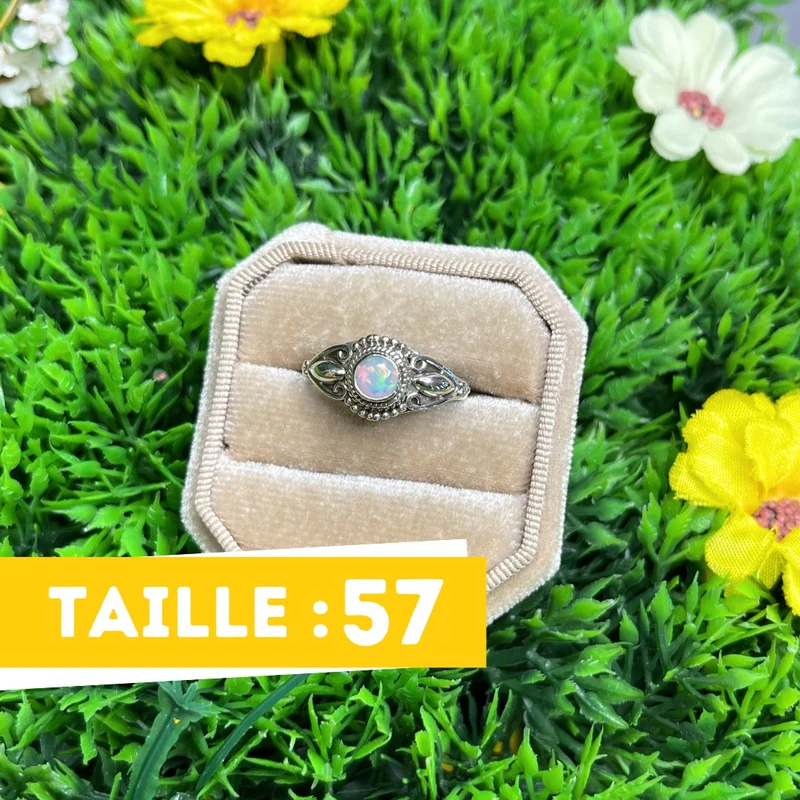 925 Silber äthiopischer Opalring #23