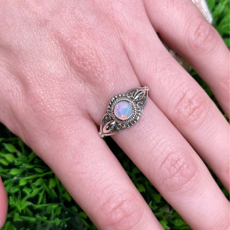 925 Silber äthiopischer Opalring #23