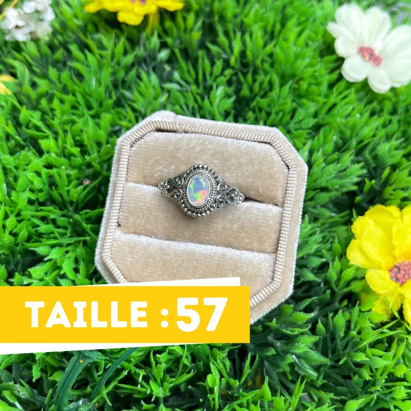 925 Silber äthiopischer Opalring #17