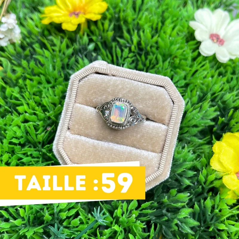 925 Silber äthiopischer Opalring #15