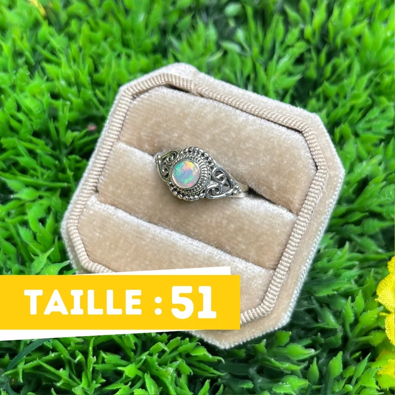 925 Silber äthiopischer Opalring #19