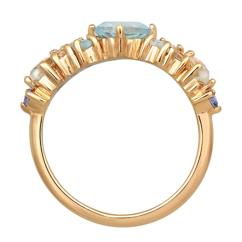 Ring Glamourös | Topas, Mondstein, Amethyst (Bunt)