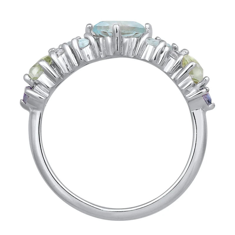Ring Glamourös | Topas, Mondstein, Amethyst (Bunt)