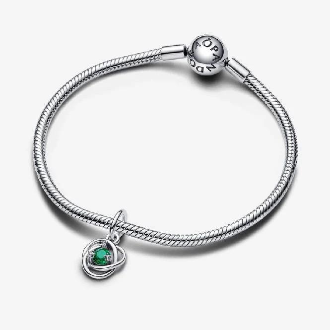 May Birthstone Eternity Circle Dangle Charms