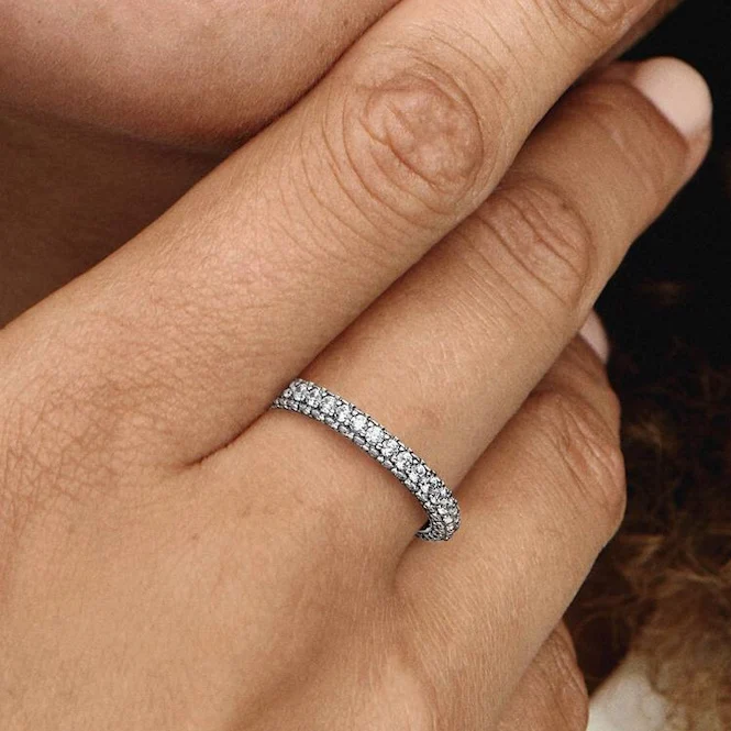 Timeless Pave Single-Row Ring, Size 52