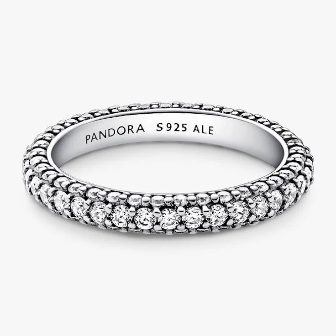 Timeless Pave Single-Row Ring, Size 52