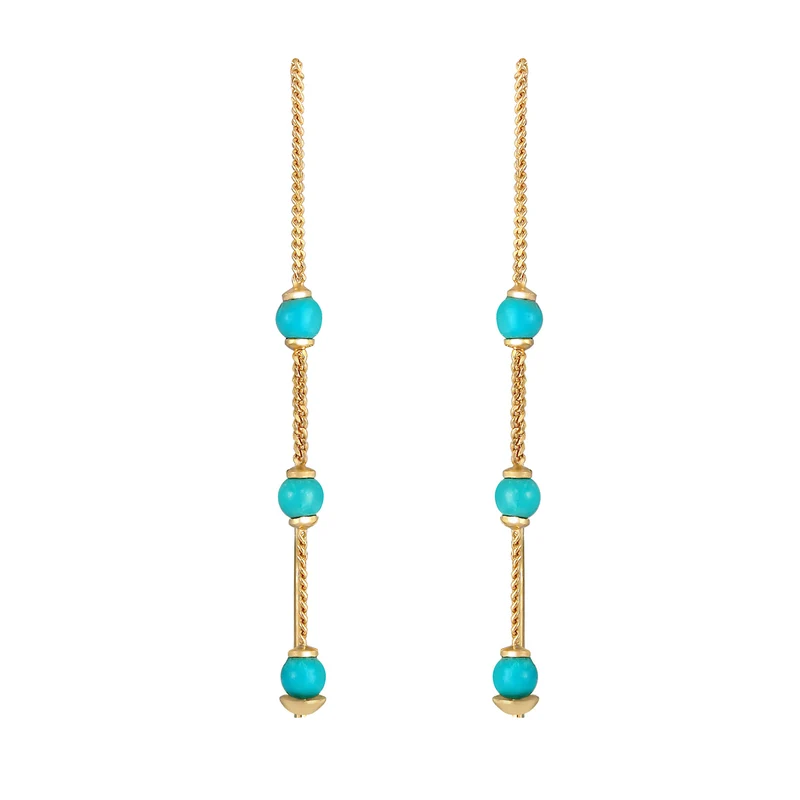 Ohrhänger Bead | Howlith ( Türkis )