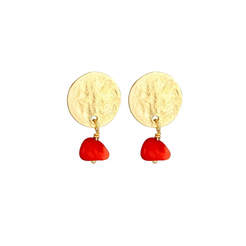 Ohrhänger Plättchen | Koralle (Rot)