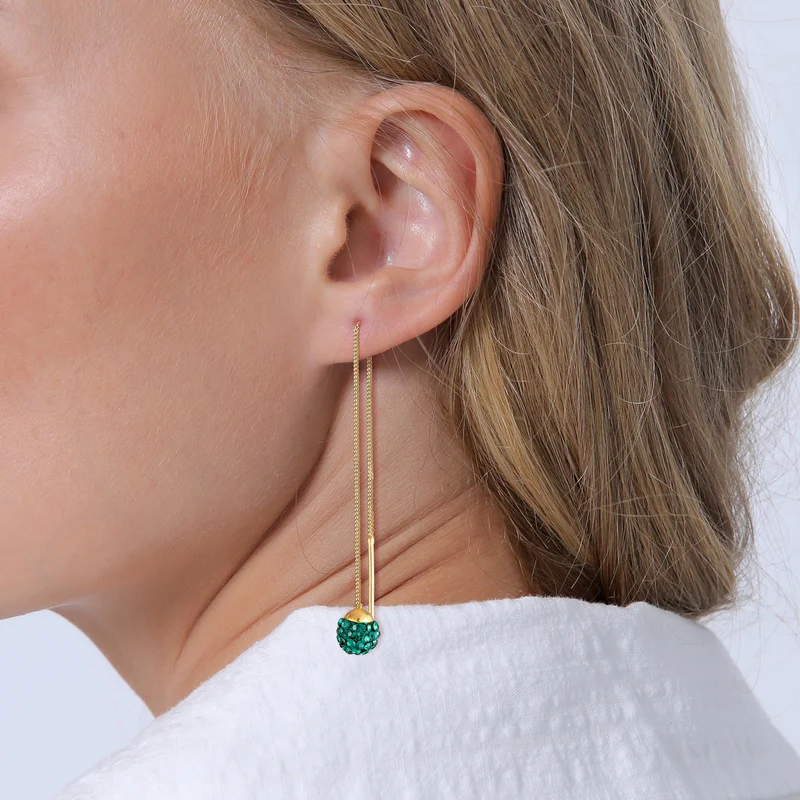 Ohrhänger Ear Chain | Kristall ( Grün )
