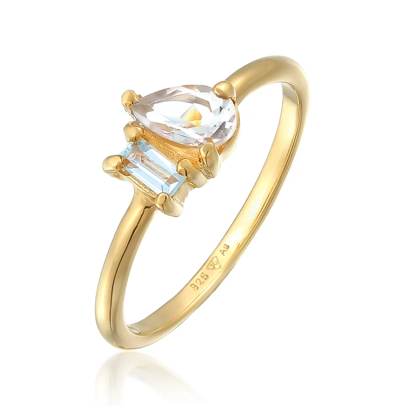 Ring Tropfen | Topas Edelstein (Weiß)