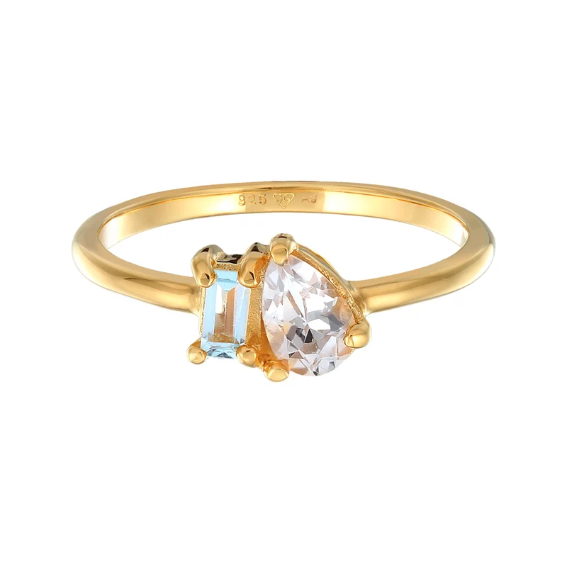 Ring Tropfen | Topas Edelstein (Weiß)