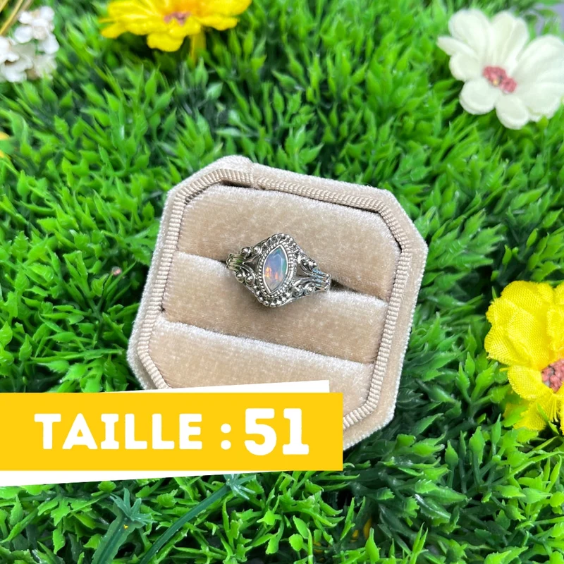 925 Silber äthiopischer Opalring #20