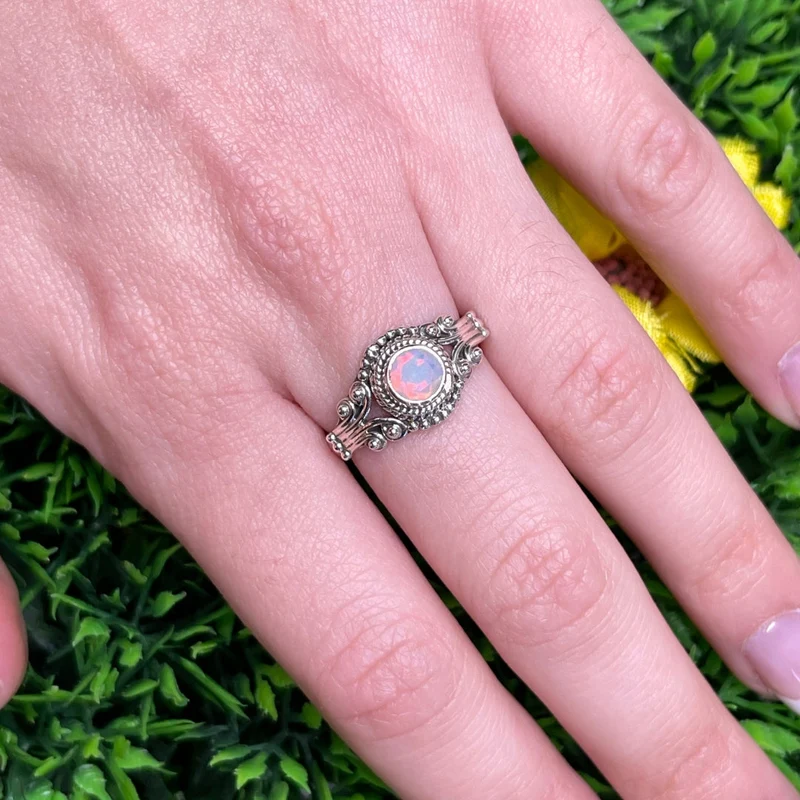 925 Silber äthiopischer Opalring #24
