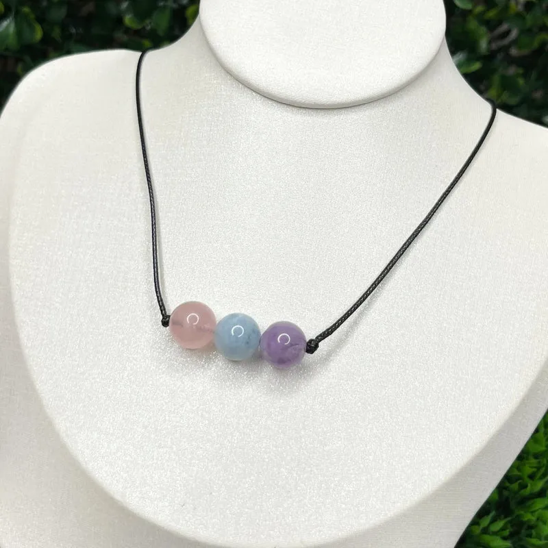 Kordelhalskette aus Naturstein (Halsband)