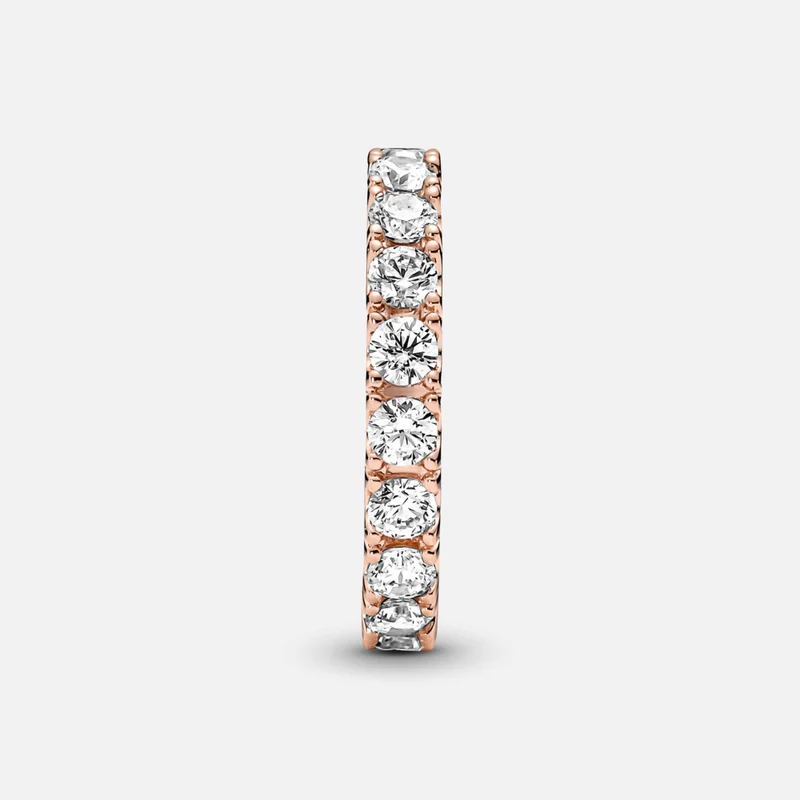 Rose Sparkling Row Eternity Ring, Size 48