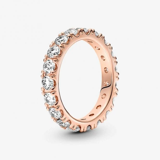 Rose Sparkling Row Eternity Ring, Size 52