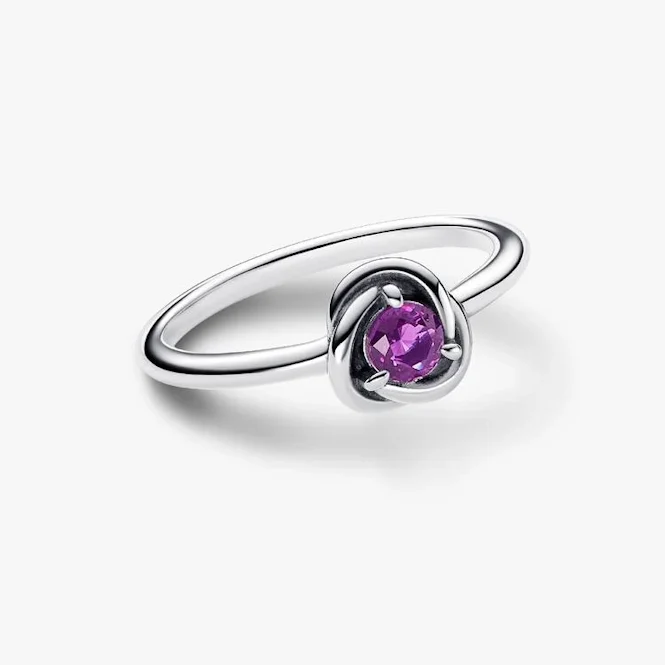 February Birthstone Eternity Circle Ring, Size 54