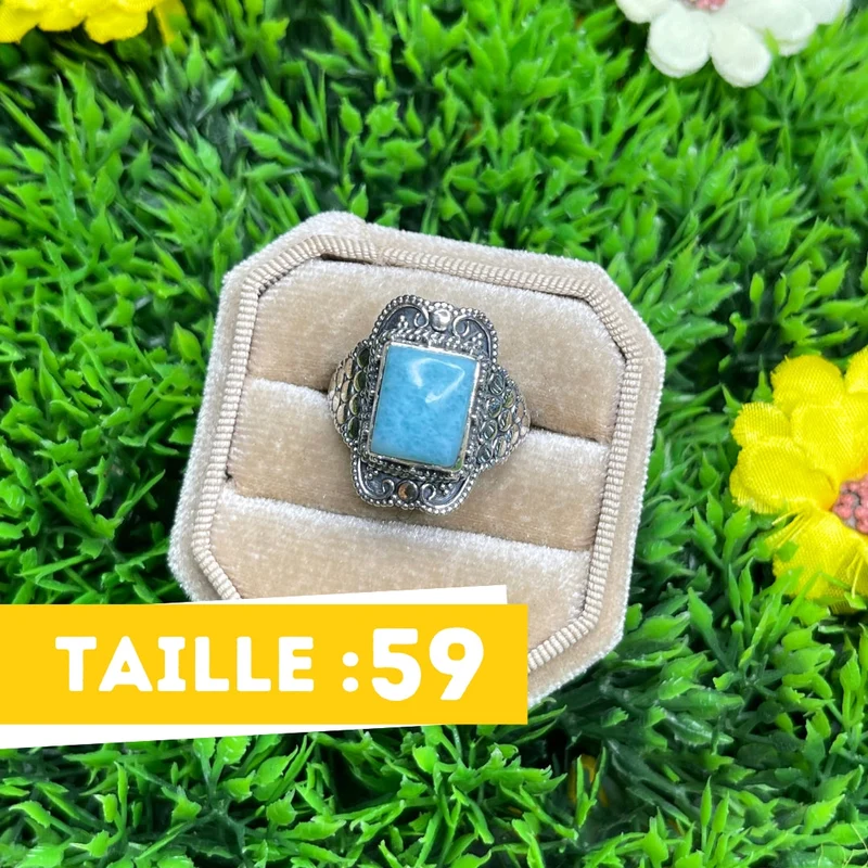 925 Silber Larimar Ring #43