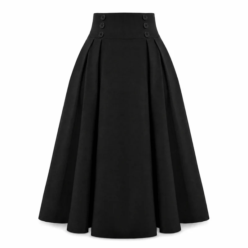 Vintage High Waist Langer Rock