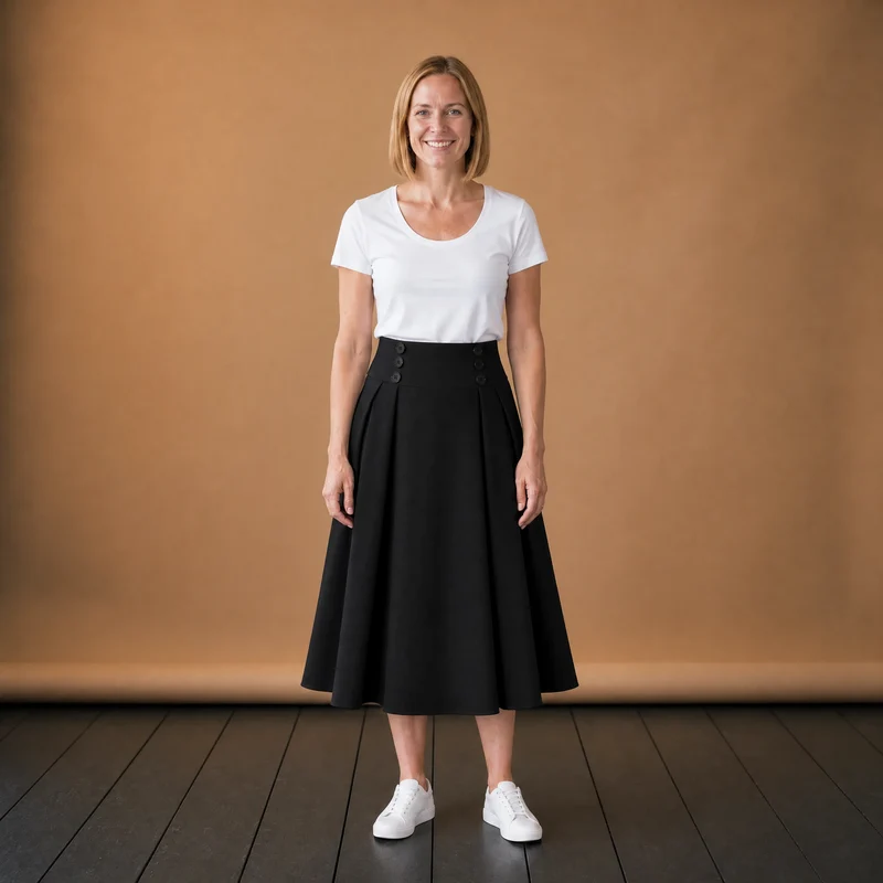 Vintage High Waist Langer Rock