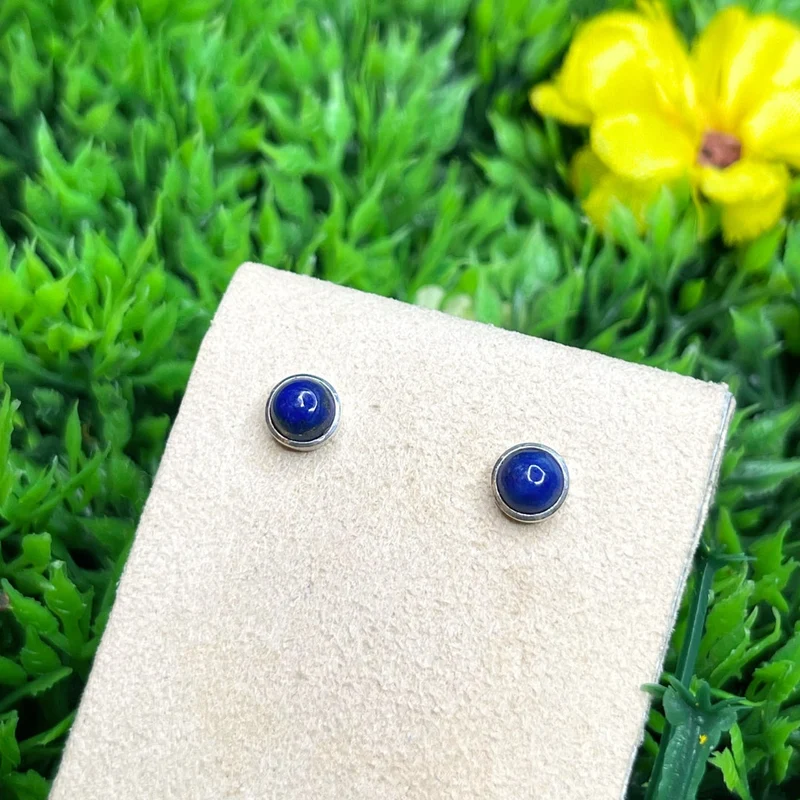 Runde Lapislazuli-Ohrringe