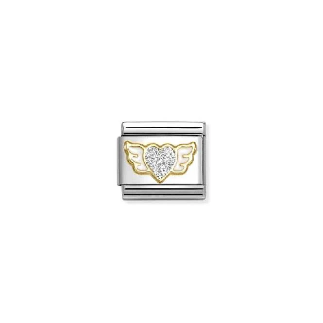 Classic Gold and Enamel Glitter Silver Winged Heart Animals Charms