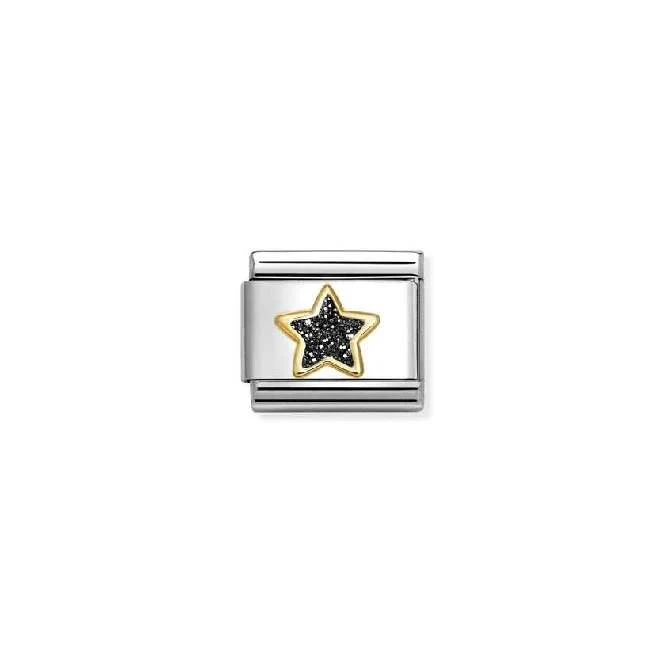 Classic Gold and Enamel Glitter Black Star Fairytale & Fantasy Charms