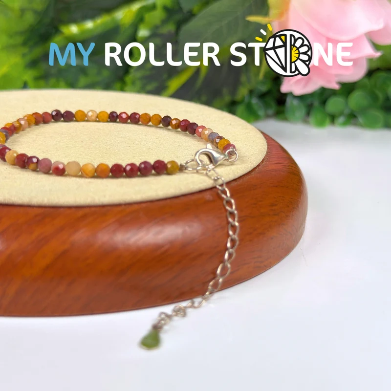 Mookait-Jaspis-Armband mit Silberverschluss