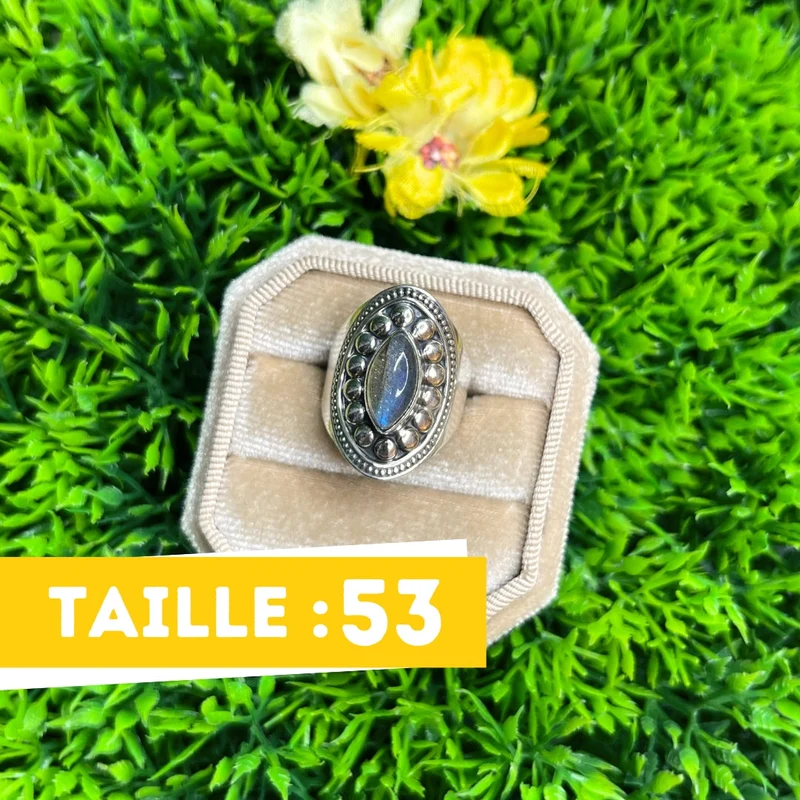 925 Silber Labradorit Bluefire Ring #102
