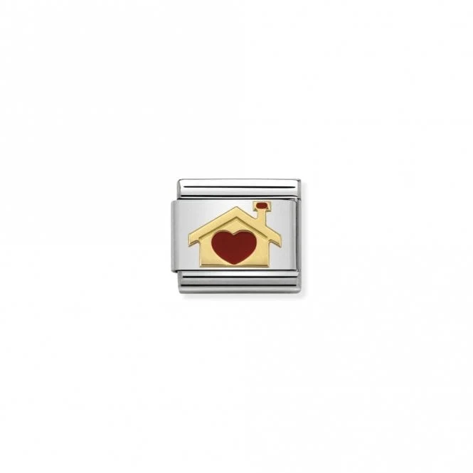 Classic Gold Home with Heart Love & Hearts Charms