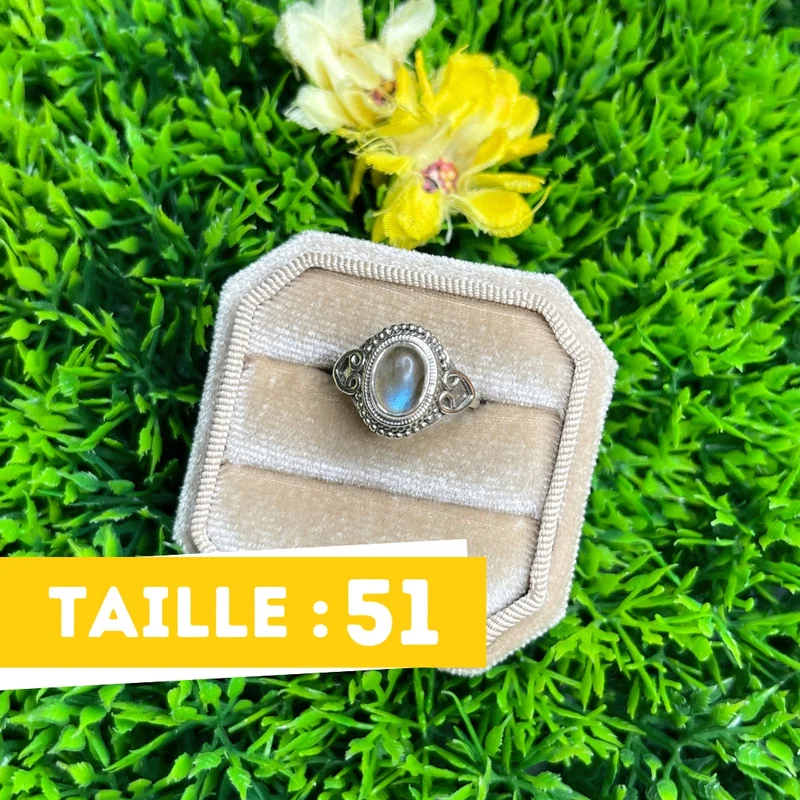 Bluefire Labradorit-Silberring Nr. 99
