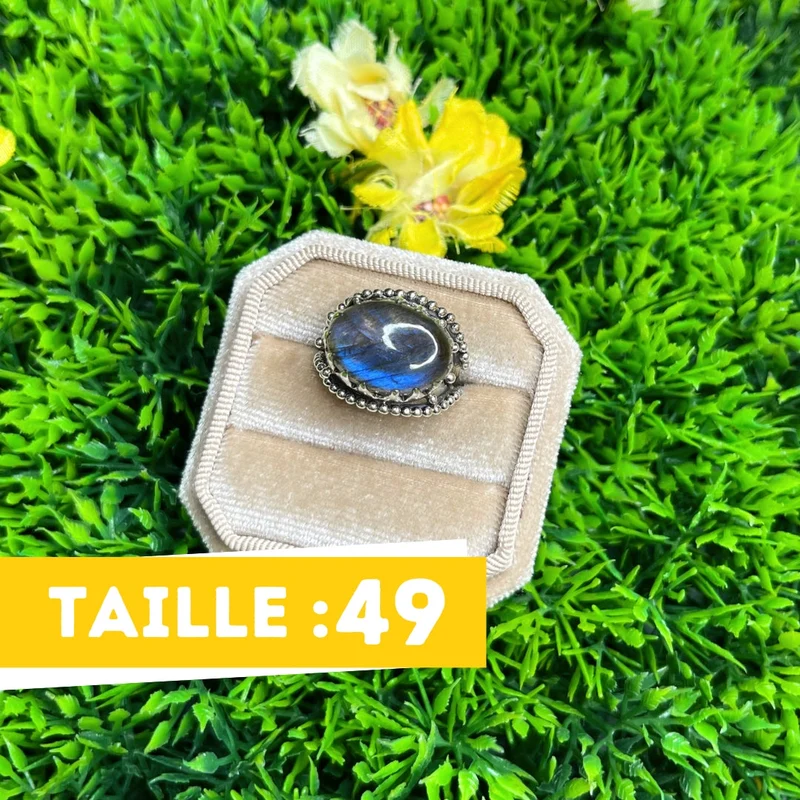 925 Silber Labradorit Bluefire Ring #110