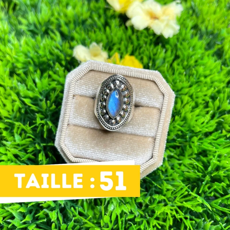 925 Silber Labradorit Bluefire Ring #121