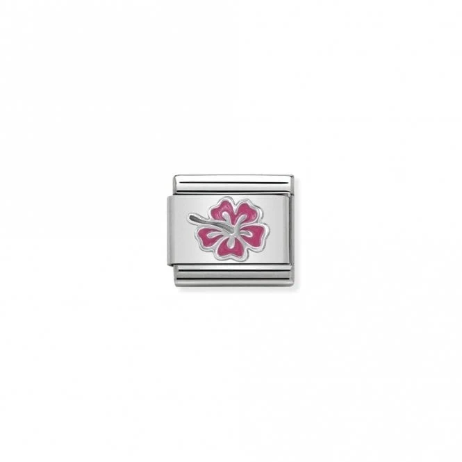 Classic Silver Hibiscus Pink Flowers & Nature Charms