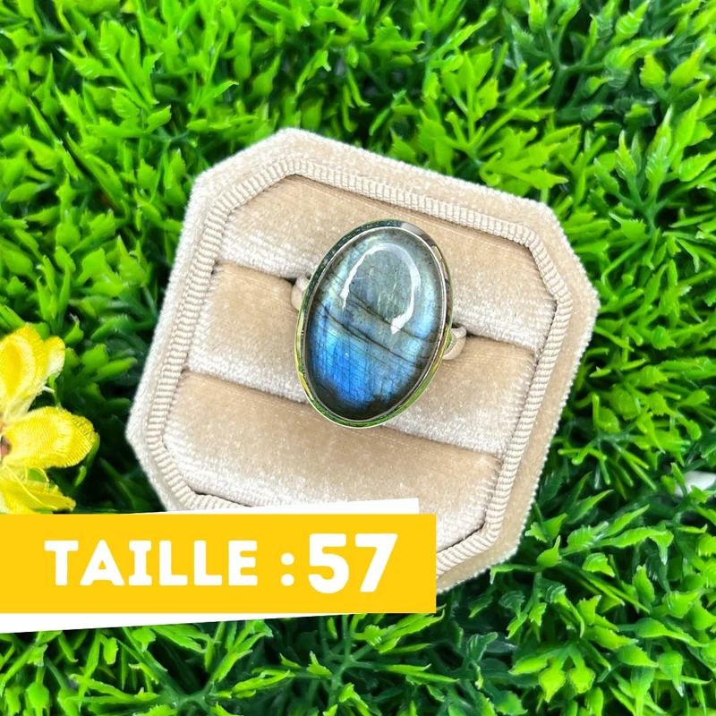 Bluefire Labradorit-Silberring Nr. 135