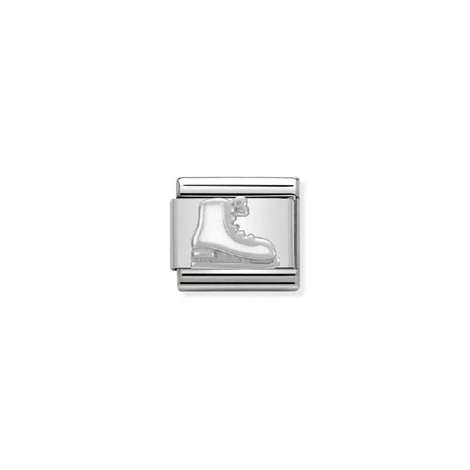 Classic Silver White Iceskate Christmas Charms