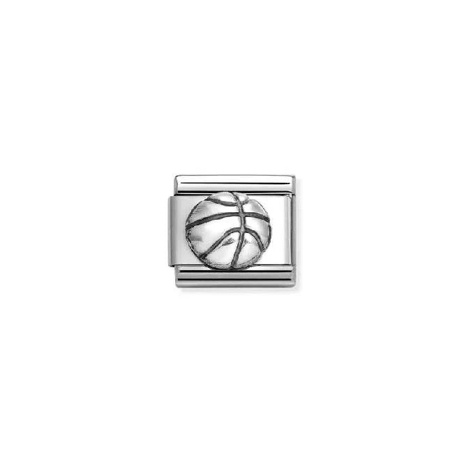 Classic Oxidised Silver Basketball Ball Sports & Hobbies Charms