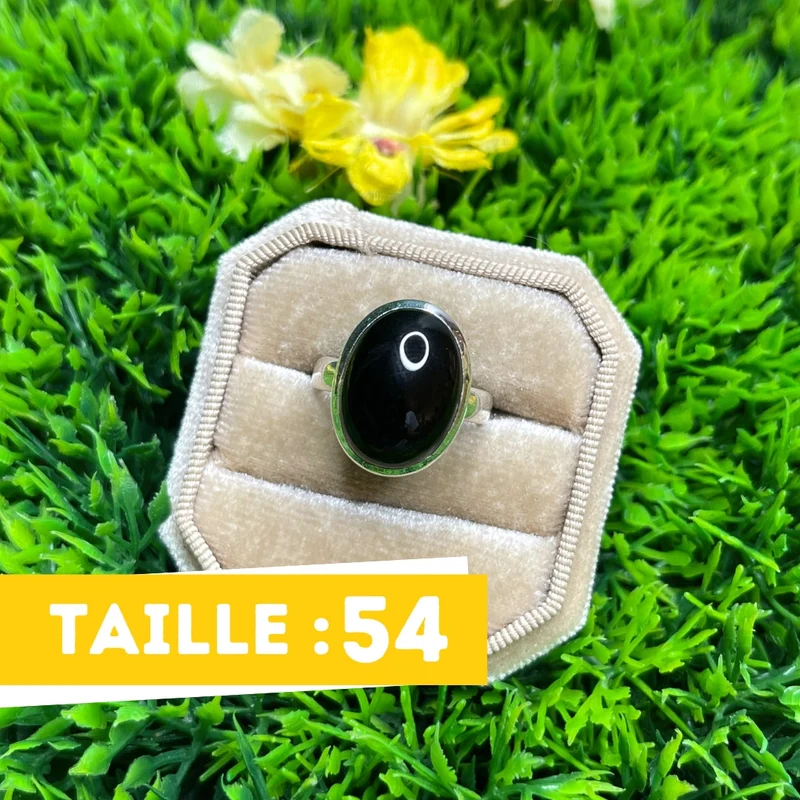 Silberner Onyxring #42