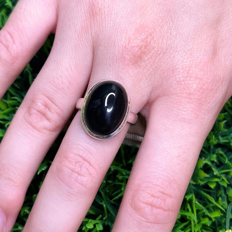 Silberner Onyxring #42