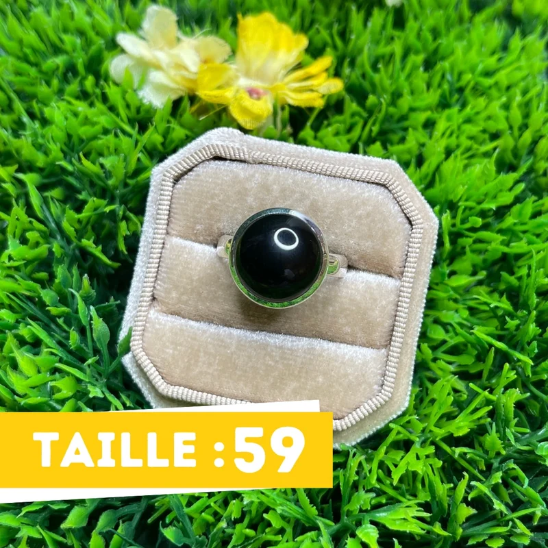 Silberner Onyxring #25