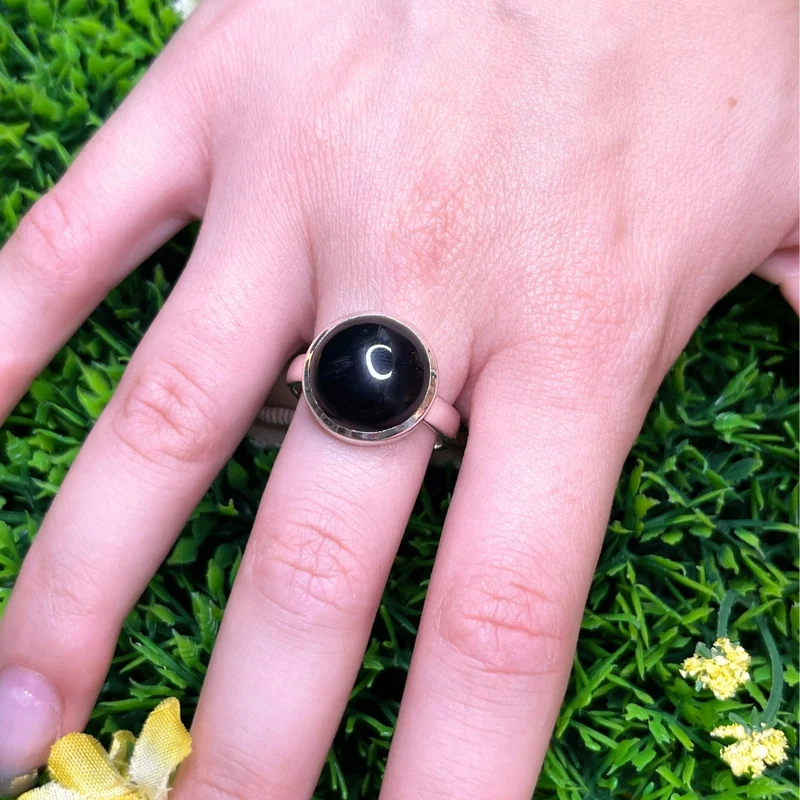 Silberner Onyxring #25
