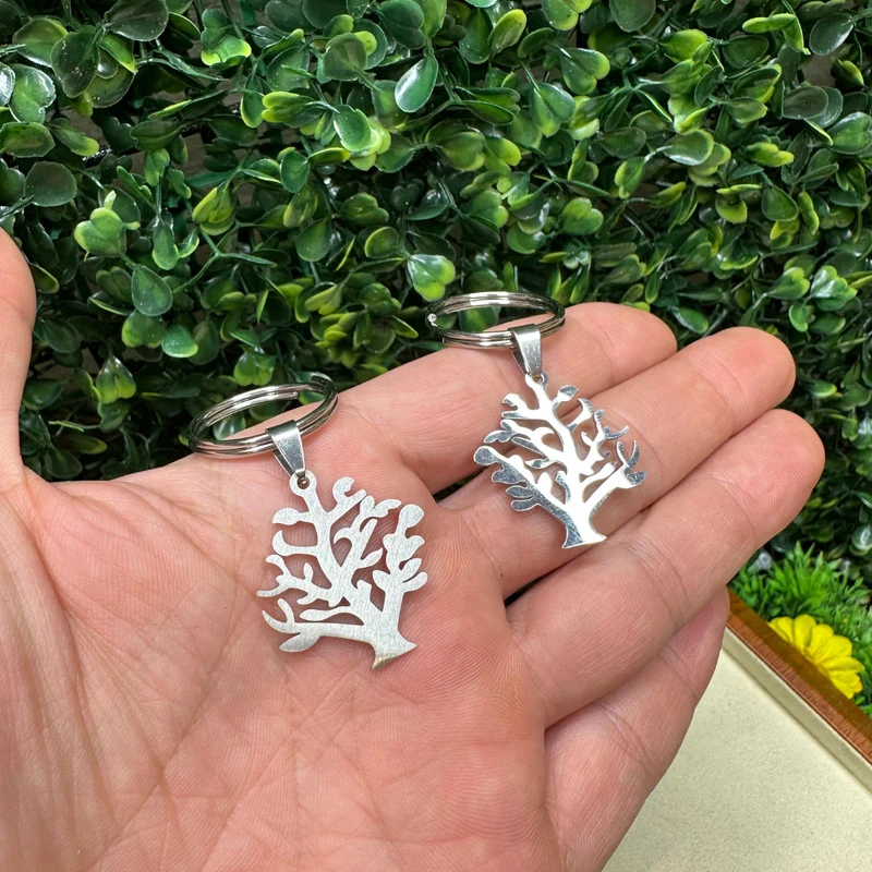 Schlüsselanhänger „Baum des Lebens“ aus Edelstahl