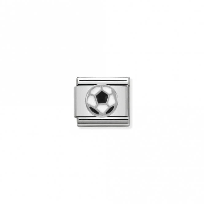 Classic Silver Black-White Football Sports & Hobbies Charms