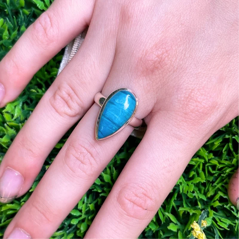 Peruanischer Blauer Opalring #8