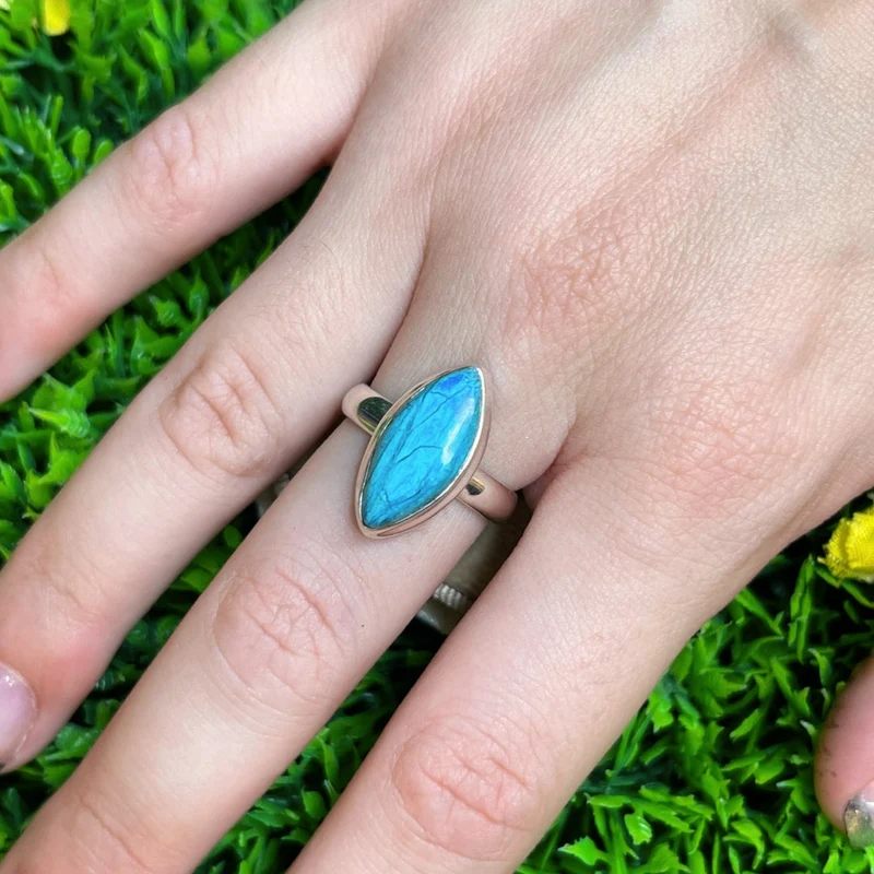 Peruanischer Blauer Opalring #21