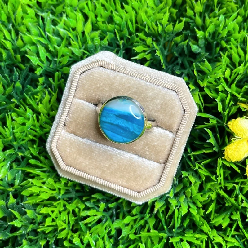 Peruanischer Blauer Opalring #16