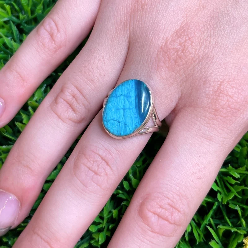 Peruanischer Blauer Opalring #15