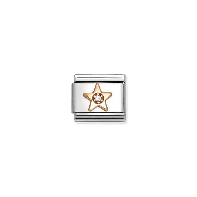 Classic Rose Gold CZ White Star Fairytale & Fantasy Charms